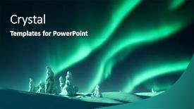  Presentation with winter forest night - Presentation with aurora-borealis-northern-lights background and a black colored foreground