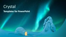  Presentation with aurora borealis northern lights - Presentation theme enhanced with aurora-borealis-northern-lights background and a ocean colored foreground