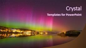 Presentation with aurora borealis - Cool new PPT theme with aurora borealis nothern lights backdrop and a tawny brown colored foreground