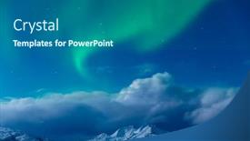  Presentation with starry night - Amazing presentation theme having aurora-borealis-tronso-norway-green backdrop and a gray colored foreground