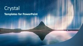  Presentation with aurora - Audience pleasing presentation theme consisting of aurora-light-behind-kirkjufell-mountain backdrop and a ocean colored foreground