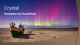  Presentation with aurora - Presentation theme with aurora-over-the-baltic-sea background and a navy blue colored foreground