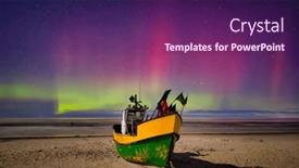 Presentation with aurora - PPT theme featuring aurora-over-the-baltic-sea background and a violet colored foreground
