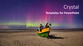  Presentation with aurora - Theme consisting of aurora-over-the-baltic-sea background and a violet colored foreground