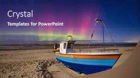  Presentation with aurora - Presentation design having aurora-over-the-baltic-sea background and a navy blue colored foreground