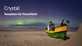  Presentation with aurora - Presentation theme enhanced with aurora-over-the-baltic-sea background and a navy blue colored foreground