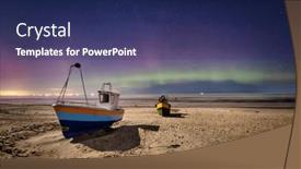  Presentation with aurora - Presentation featuring aurora-over-the-baltic-sea background and a navy blue colored foreground