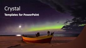  Presentation with aurora - Presentation consisting of aurora-over-the-baltic-sea background and a wine colored foreground