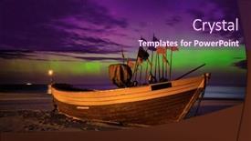  Presentation with aurora - Slide set featuring aurora-over-the-baltic-sea background and a violet colored foreground