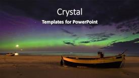  Presentation with aurora - Presentation theme having aurora-over-the-baltic-sea background and a wine colored foreground