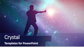  Presentation with shimmering - Colorful presentation theme enhanced with aurora shimmering in night sky backdrop and a navy blue colored foreground