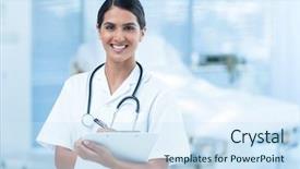  Presentation with smiling kids at summer camp - Presentation design enhanced with auscultation - beautiful smiling doctor looking background and a sky blue colored foreground