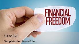  Presentation with freedom - PPT theme consisting of austerity - financial freedom background and a coral colored foreground