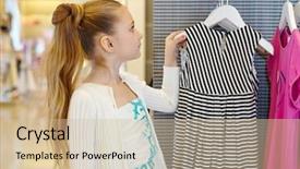  Presentation with stand - Amazing theme having austerity - little girl takes hanger backdrop and a soft green colored foreground