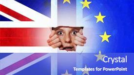  Presentation with uncertainty - Slides consisting of austerity - surprised citizen looking through tor background and a cobalt blue colored foreground