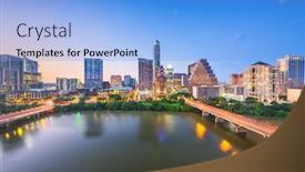  Presentation with austin texas - PPT theme consisting of austin texas usa downtown city background and a light blue colored foreground