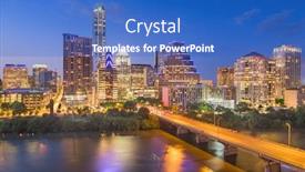  Presentation with austin texas - Colorful slide set enhanced with austin texas usa downtown city backdrop and a cobalt blue colored foreground