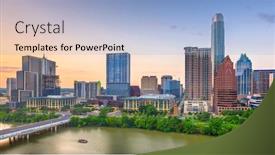  Presentation with austin texas - Audience pleasing presentation design consisting of austin texas usa downtown city backdrop and a light blue colored foreground