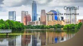  Presentation with austin texas - Beautiful presentation theme featuring austin texas usa downtown skyline backdrop and a light blue colored foreground