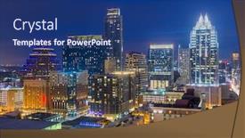  Presentation with austin texas - Beautiful presentation featuring austin-texas-usa-rooftop-skyline backdrop and a ocean colored foreground