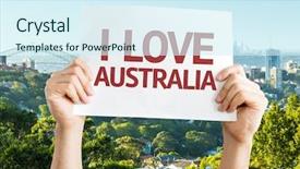  Presentation with australia - Beautiful slides featuring australia card with harbour bridge backdrop and a cool aqua colored foreground