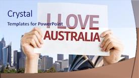  Presentation with australia opera - Amazing theme having australia card with opera house backdrop and a sky blue colored foreground