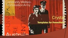  Presentation with salvation - Slide deck consisting of australia-circa-1980-a-stamp background and a tawny brown colored foreground