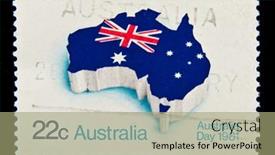  Presentation with stamp - Theme consisting of australia-circa-1981-a-stamp background and a mint green colored foreground
