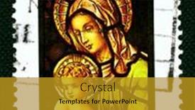  Presentation with god - Cool new slides with illustration of a flowery design backdrop and a blonde colored foreground