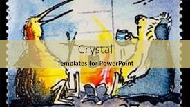  Presentation with kiwi - Presentation theme having australia-circa-1988-a-stamp background and a yellow colored foreground