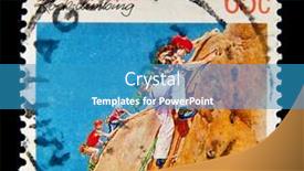  Presentation with rock climbing - Audience pleasing PPT layouts consisting of australia-circa-1990-stamp-printed backdrop and a teal colored foreground