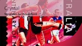  Presentation with stamp - Slide deck having australia-circa-1996-stamp-printed background and a coral colored foreground