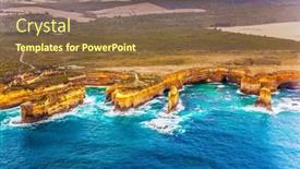  Presentation with tourism australia - Slide set having australia-coastal-cliffs background and a tawny brown colored foreground