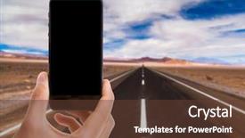  Presentation with free - Presentation consisting of australia free - hand holding mobile smart phone background and a tawny brown colored foreground