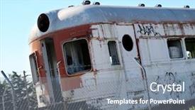  Presentation with rail - PPT layouts featuring australia history - old abandoned rail cars 8 background and a gray colored foreground