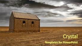  Presentation with dark building - Cool new PPT layouts with australia history - old farm building surrounded backdrop and a tawny brown colored foreground