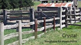  Presentation with old farm - Presentation theme enhanced with australia history - old farm background and a seafoam green colored foreground