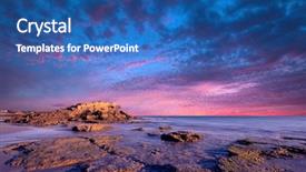  Presentation with sun rising over north america - PPT theme with australia landscape - gorgeous sunset over rocks background and a ocean colored foreground