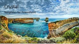  Presentation with vizag port - Beautiful slide deck featuring australia landscape - loch ard gorge port campbell backdrop and a light blue colored foreground