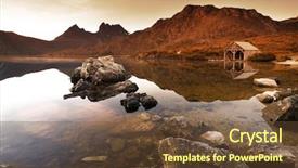  Presentation with dove - PPT theme consisting of australia landscape - sunrise over dove lake tasmania background and a tawny brown colored foreground