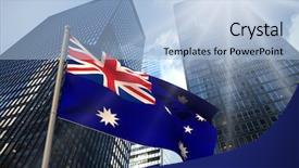  Presentation with australia - Presentation design enhanced with australia national flag against low background and a light blue colored foreground