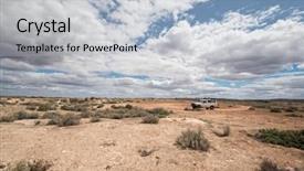  Presentation with outback australia - Beautiful presentation theme featuring oz - south australia outback desert backdrop and a light blue colored foreground