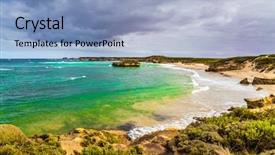  Presentation with tourism australia - Amazing slide deck having australia picturesque seashore coastal backdrop and a light blue colored foreground