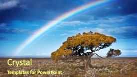  Presentation with rural australia - Slide set consisting of australia rural outback - rainbow over a lone tree background and a tawny brown colored foreground