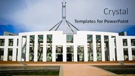  Presentation with parliament - Audience pleasing slide deck consisting of auckland city skyline new zealand backdrop and a light blue colored foreground