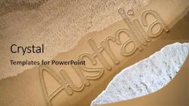  Presentation with australia - Beautiful slides featuring australia written on the beach backdrop and a coral colored foreground