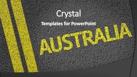  Presentation with rural and remote australia - PPT theme having australia written on the road background and a dark gray colored foreground