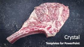  Presentation with old metal sheet roof texture - Theme consisting of australian back - kobe tomahawk steak on old background and a tawny brown colored foreground