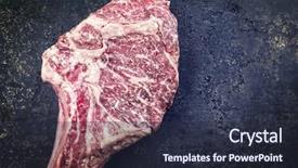  Presentation with old metal sheet roof texture - PPT theme with australian back - wagyu tomahawk steak on old background and a  colored foreground