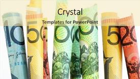 Presentation with money notes - Theme with australian bank notes with white background and a blonde colored foreground